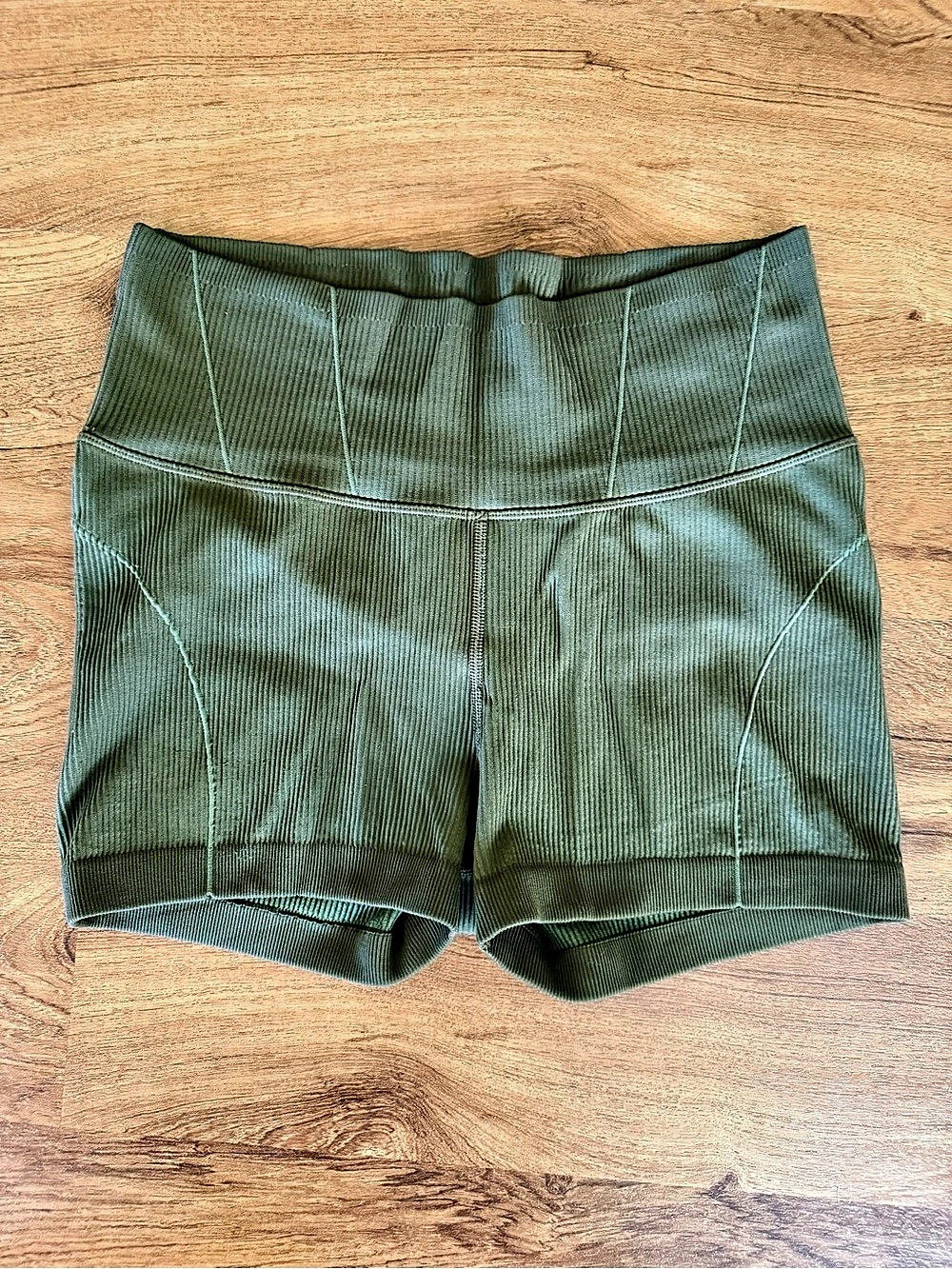 OFFLINE by Aerie Ribbed Corset 2” Bike Shorts in Olive